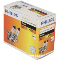 H4 12V 60/55W Philips +30% Халогенна крушка - 2 бр.