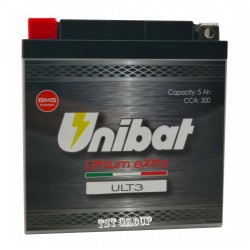 Unibat ULT3 5Ah 12V литиево-йонен акумулатор CX14, CX14L, CX14AH, CX14AHL, CBTX14(H)-BS, CBTX14AHL-BS, CBTX14-BS, CB14L-B2-SM, CB14L-A(1)(2)-SM, 12N14-3A-SM