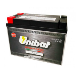 Unibat ULT4 8Ah 12V литиево-йонен акумулатор CX20L, CX16LB, CX24HL, CBTX15L-BS, CBTX18L-BS, CBTX20(H)L-BS, CBTX20(H)-BS, CBTX24HL-BS, CB16L-A2(-SM), CB16(C)L-B(-SM), CB18(L)-A(2)(-SM), CB16-B(-SM), CB16HL-A(-SM), C50-N18A-A(-SM), C50-N18L-A(2)(3)(-SM)